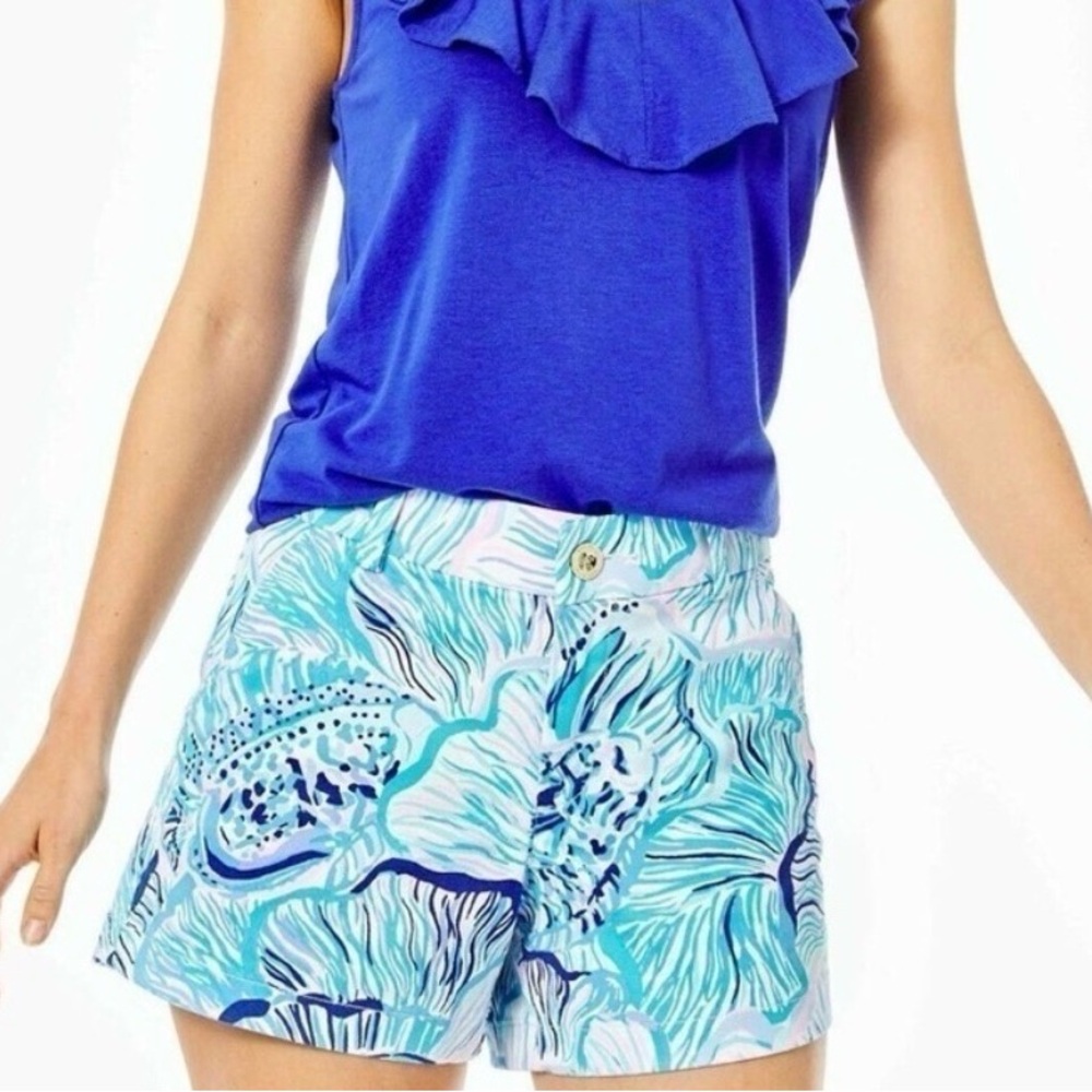 LILLY PULITZER Keller Shorts 4” Bermuda Blue Fishful Thinking-GREAT CONDITION!